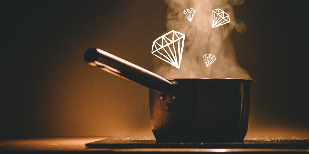 Diamonds and a boiling pot