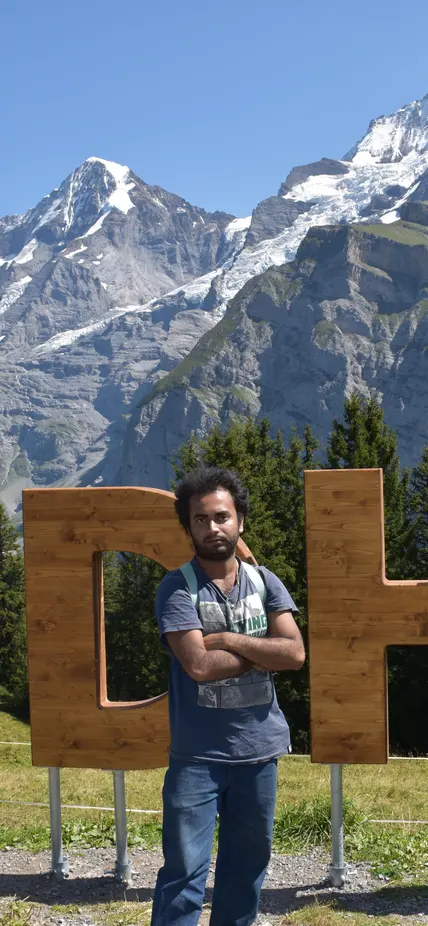 Rajkrishna Dutta takes a visit to the the Swiss Alps in 2019 during Goldschmidt. which was held in Barcelona. Image Credit: Rajkrishna Dutta