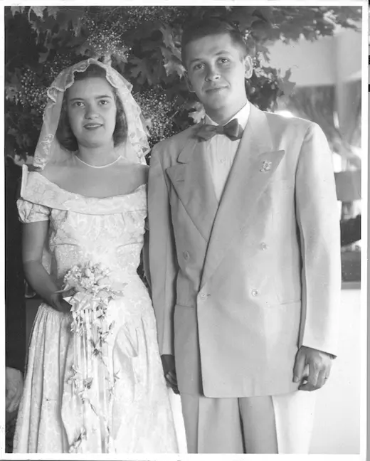 Vera and her husband, Bob, on their wedding day, June 25, 1948.