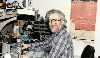 David George in the lab in 1991
