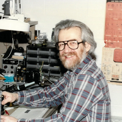 David George in the lab in 1991